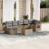 Set de sofás de jardín y cojines 8 piezas ratán sintético