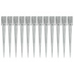 Picas de tierra 12 uds acero galvanizado plateado 9x9x75 cm