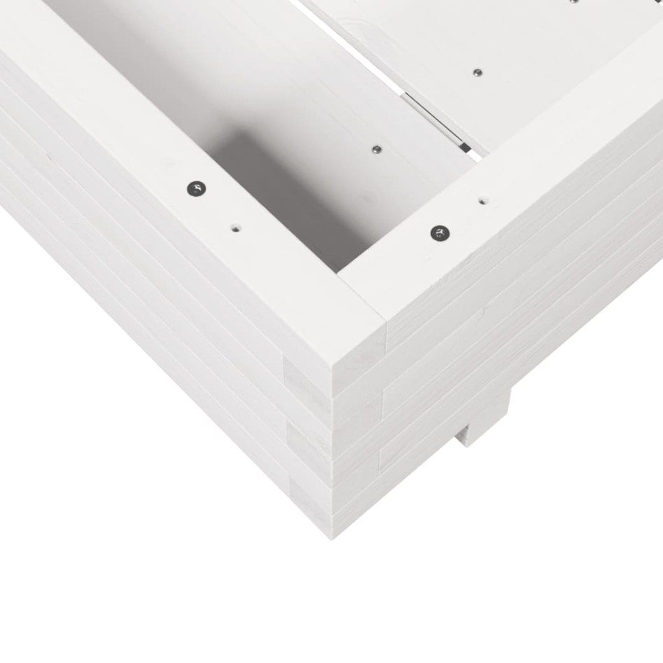 Jardinera de madera maciza de pino blanca 80x80x26,5