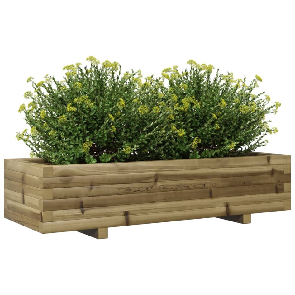 Jardinera de madera de pino impregnada 110x40x26,5
