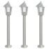 Lámparas de suelo de exterior 3 unidades acero inoxidable 80