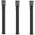 Lámparas de suelo exterior con enchufe 3 uds acero negro 110