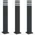 Lámparas de suelo de exterior 3 unidades aluminio negro 80