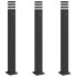 Lámparas suelo exterior con sensor 3 uds aluminio negro 110