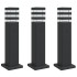 Lámparas suelo exterior con enchufe 3 uds aluminio negro 50