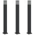 Lámparas suelo exterior con enchufe 3 uds aluminio negro 110