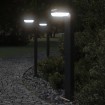 Lámparas de suelo de exterior 3 unidades aluminio negro 80 cm