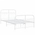 Estructura cama sin colchón con estribo metal blanco 120x200