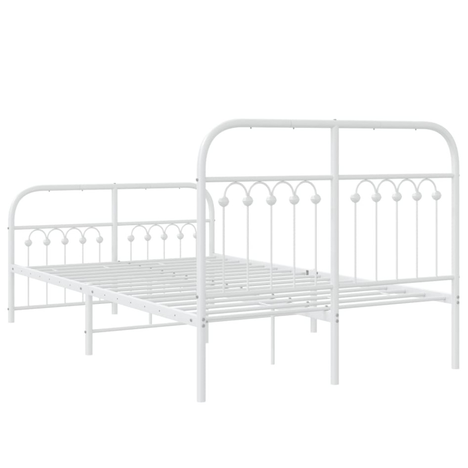 Estructura cama sin colchón con estribo metal blanco 120x200