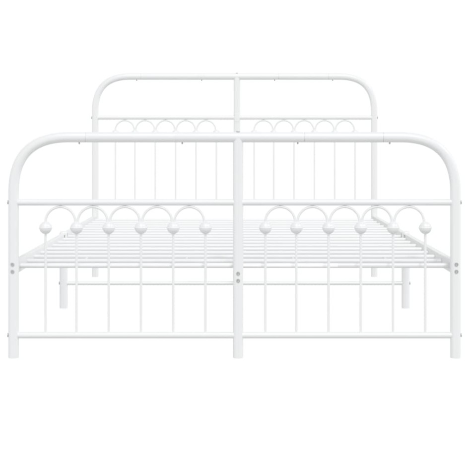 Estructura cama sin colchón con estribo metal blanco 140x190