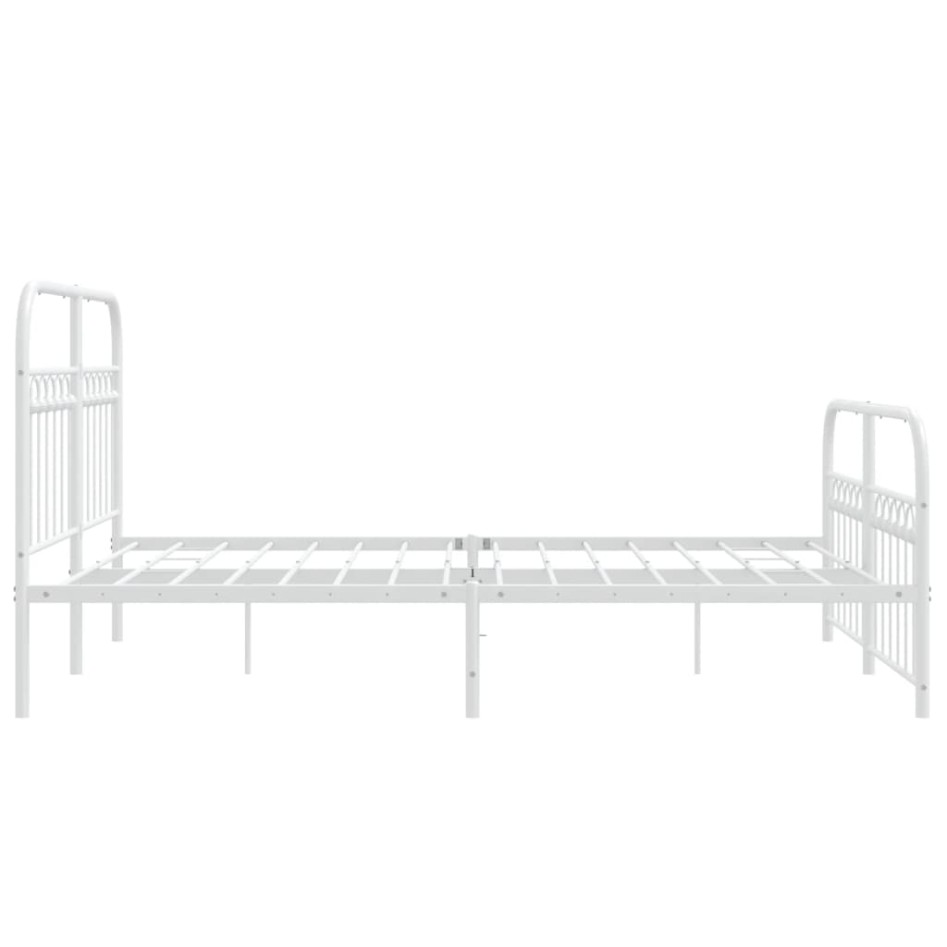 Estructura cama sin colchón con estribo metal blanco 140x190