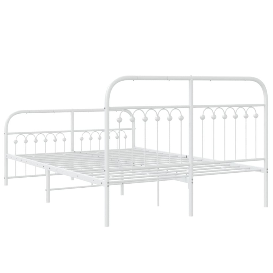 Estructura cama sin colchón con estribo metal blanco 140x190