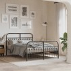Estructura cama sin colchón con estribo metal negro 140x200 cm
