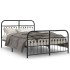 Estructura cama sin colchón con estribo metal negro 140x200