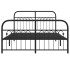Estructura cama sin colchón con estribo metal negro 140x200