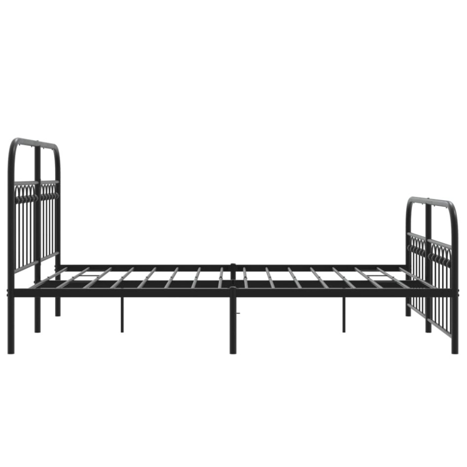 Estructura cama sin colchón con estribo metal negro 140x200