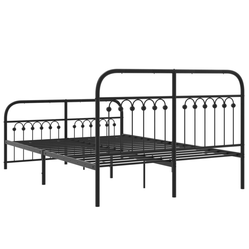 Estructura cama sin colchón con estribo metal negro 140x200