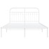 Estructura cama sin colchón con cabecero metal blanco