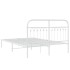 Estructura cama sin colchón con cabecero metal blanco