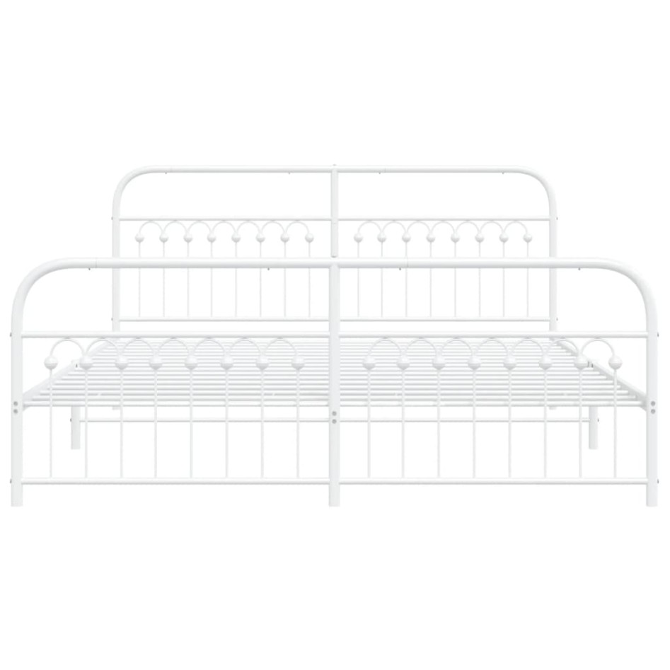 Estructura cama sin colchón con estribo metal blanco 183x203