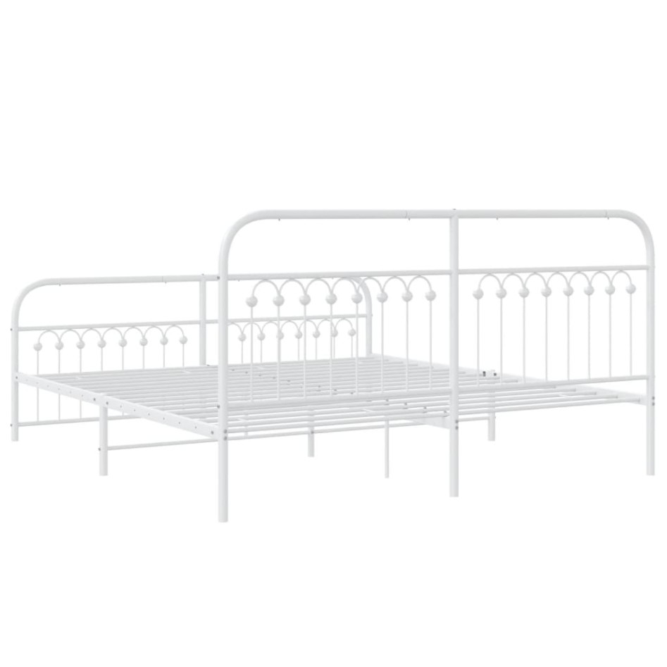 Estructura cama sin colchón con estribo metal blanco 183x203
