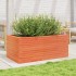 Jardinera madera maciza de pino marrón cera 110x60x45,5