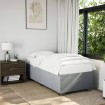 Estructura de cama sin colchón tela gris claro 80x200 cm