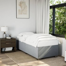 Estructura de cama sin colchón tela gris claro 90x190