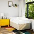 Estructura de cama sin colchón tela crema 90x200