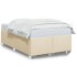 Estructura de cama sin colchón tela crema 120x190