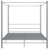 Estructura de cama con dosel metal gris 180x200