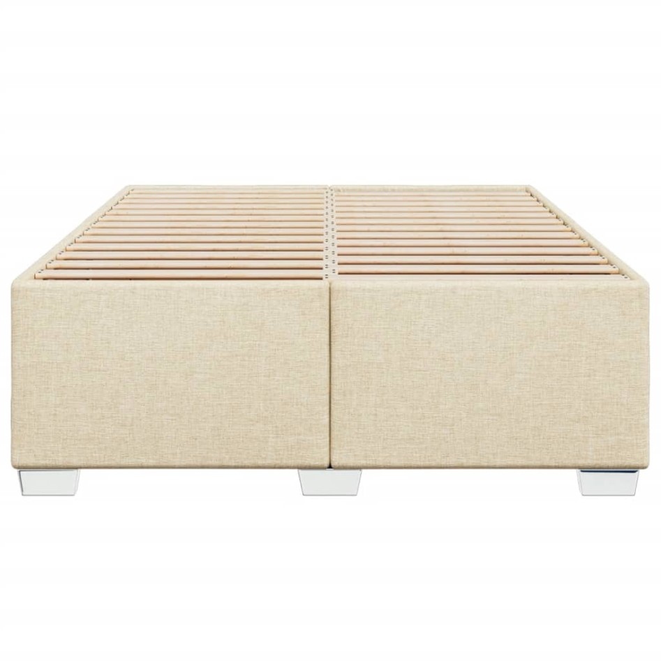 Cama sin colchón tela color crema 140x190