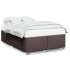 Cama sin colchón tela marrón oscuro 140x190