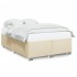 Cama sin colchón tela color crema 140x200