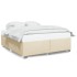 Cama sin colchón tela color crema 180x200