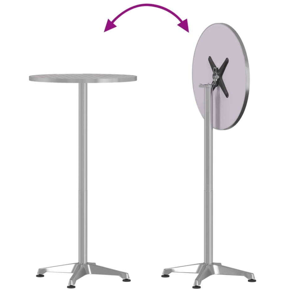 Mesa bar exterior altura ajustable aluminio Ø59,5x70/114,5