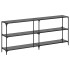 Mesa consola con superficie de vidrio negro acero