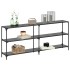 Mesa consola con superficie de vidrio negro acero