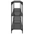 Mesa consola con superficie de vidrio negro acero