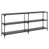 Mesa consola con superficie de vidrio negro acero