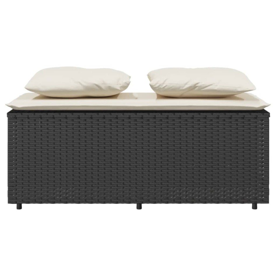 Set comedor de jardín 3 pzas con cojines ratán sintético