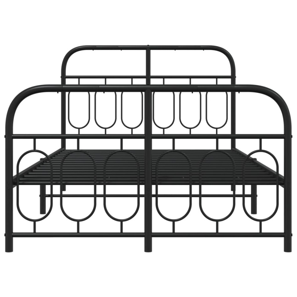 Estructura cama sin colchón con estribo metal negro 120x200