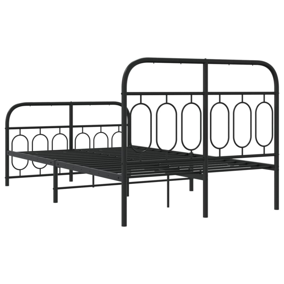 Estructura cama sin colchón con estribo metal negro 120x200