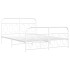 Estructura cama sin colchón con estribo metal blanco 140x190