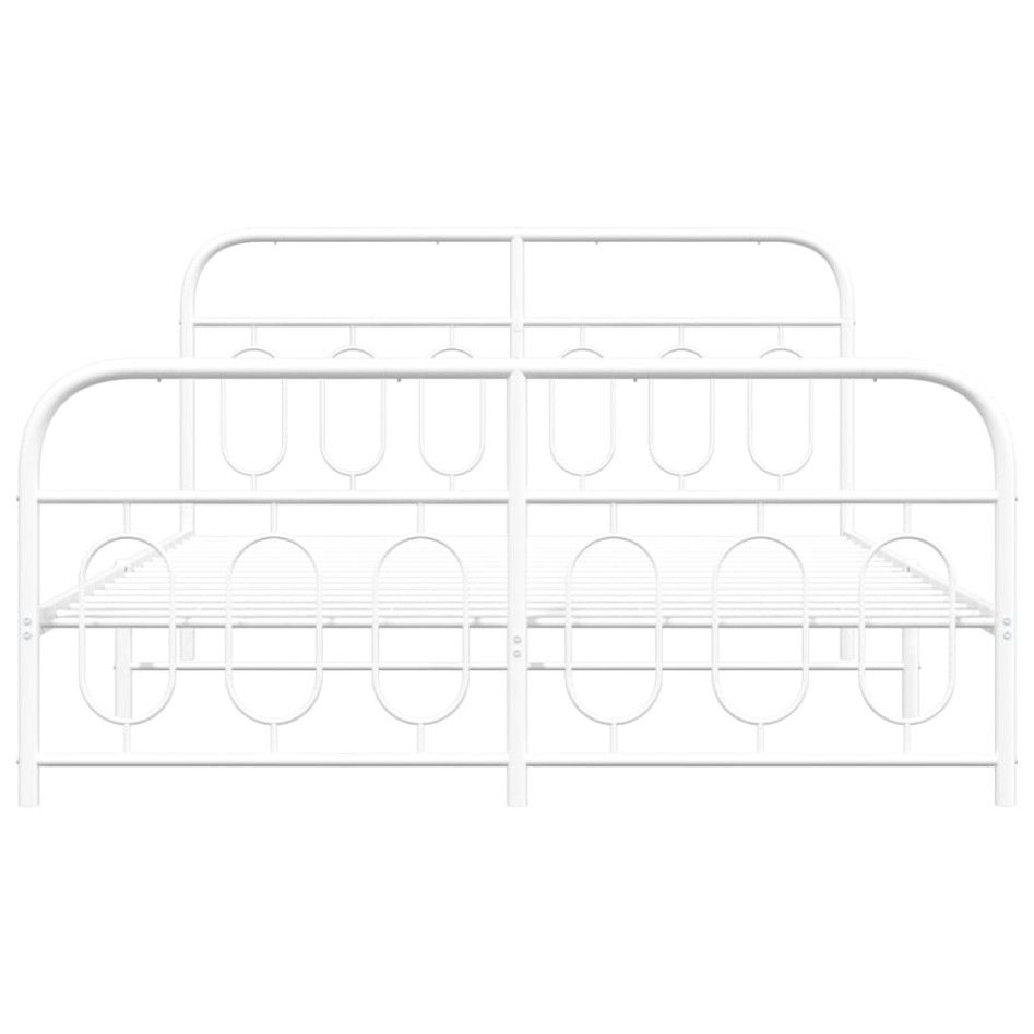 Estructura cama sin colchón con estribo metal blanco 140x190