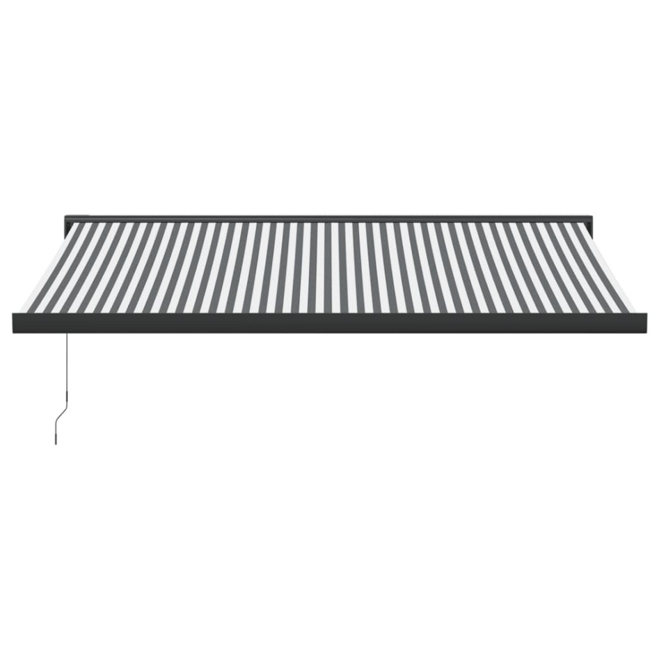 Toldo retráctil aluminio y tela gris antracita y blanco 4x3