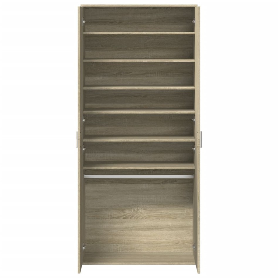 Mueble zapatero madera contrachapada color roble 80x39x178