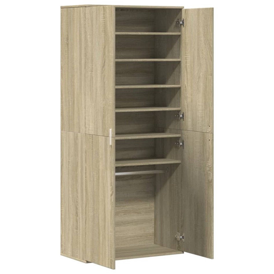 Mueble zapatero madera contrachapada color roble 80x39x178