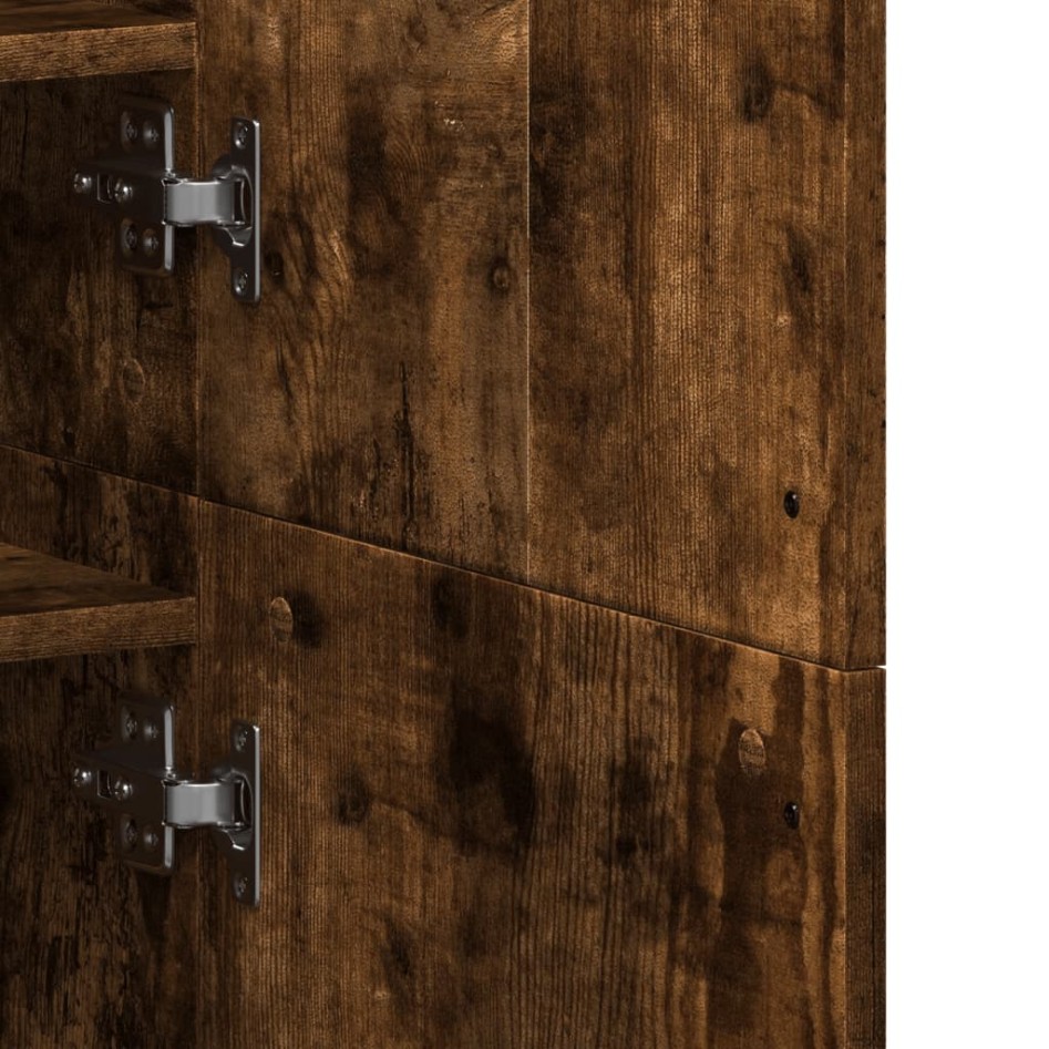 Mueble zapatero madera de ingeniería roble ahumado 80x39x178