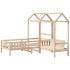 Juego de cama y banco con techo madera maciza pino 100x200